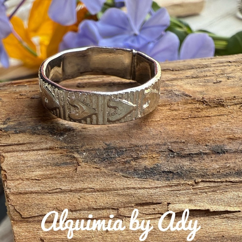 Alquimia Silver Men's Ring with Geometric Design